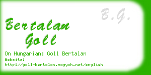 bertalan goll business card